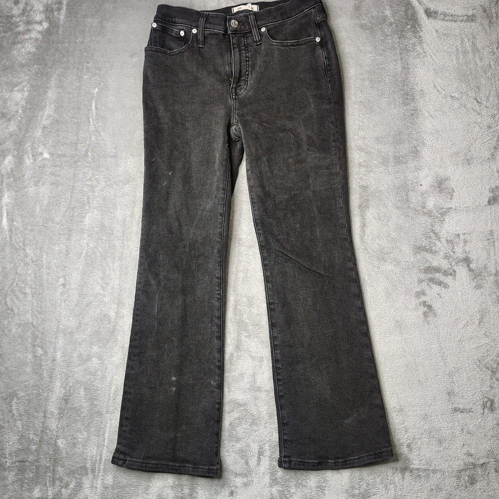 Madewell Jeans Womens 27 Black Mid-Rise Kick Out Boot Cut Western Stretch Denim